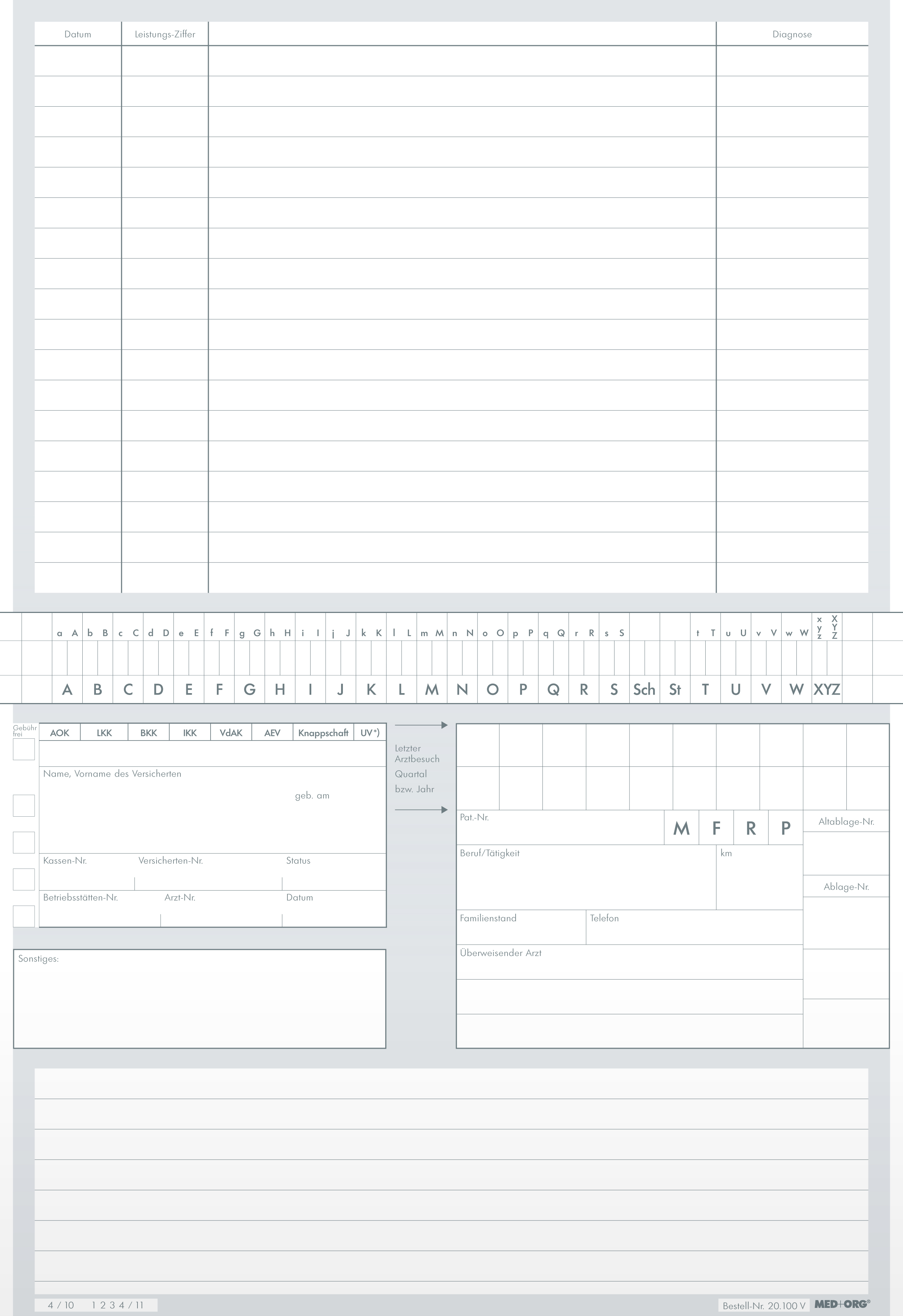 MED+ORG Karteikarte Alpha Safe DIN A5